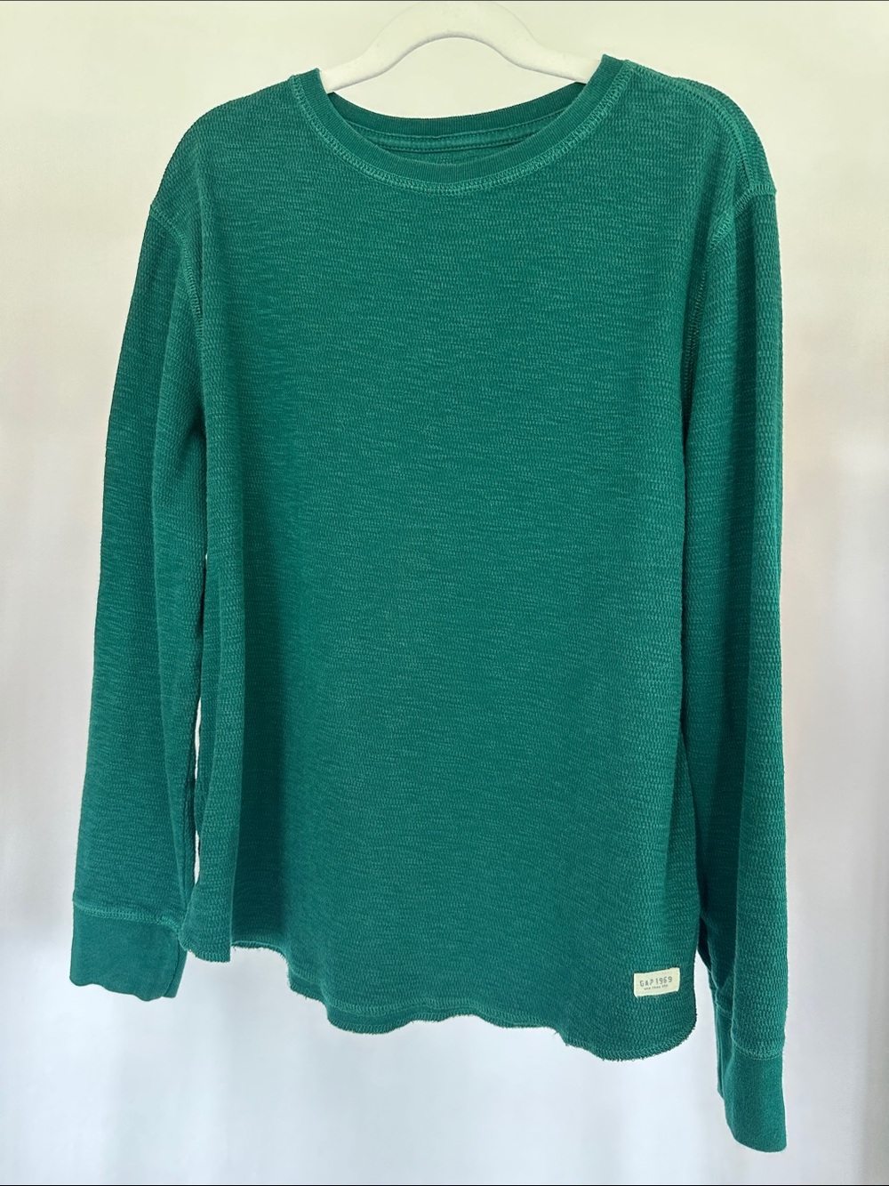 GAP Green Waffle Knit Pullover Boys XL (12)